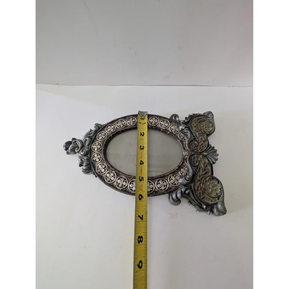 Vintage Victorian Style Ornate Oval Picture Frame Baroque Floral Tabletop 12in